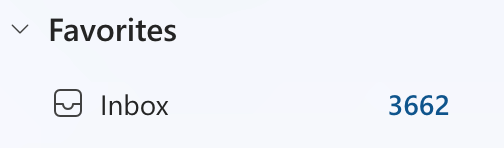 Unread email showing as 3662